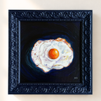 Fried Egg — Original Acrylic on Canvas by Hina Khan, detail view