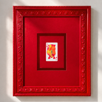 Olive by Hira A., framed in a carved red frame