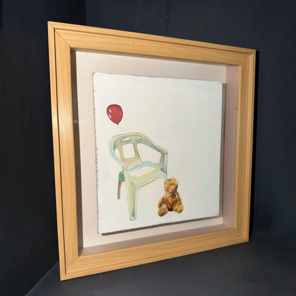 The Weight of Absence — angled view showing shadow box depth